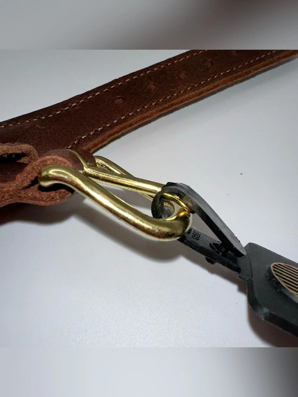 Preston Leather Fishing Lures Belt Solid Brass Buckle Kids Size 22 Made in USA